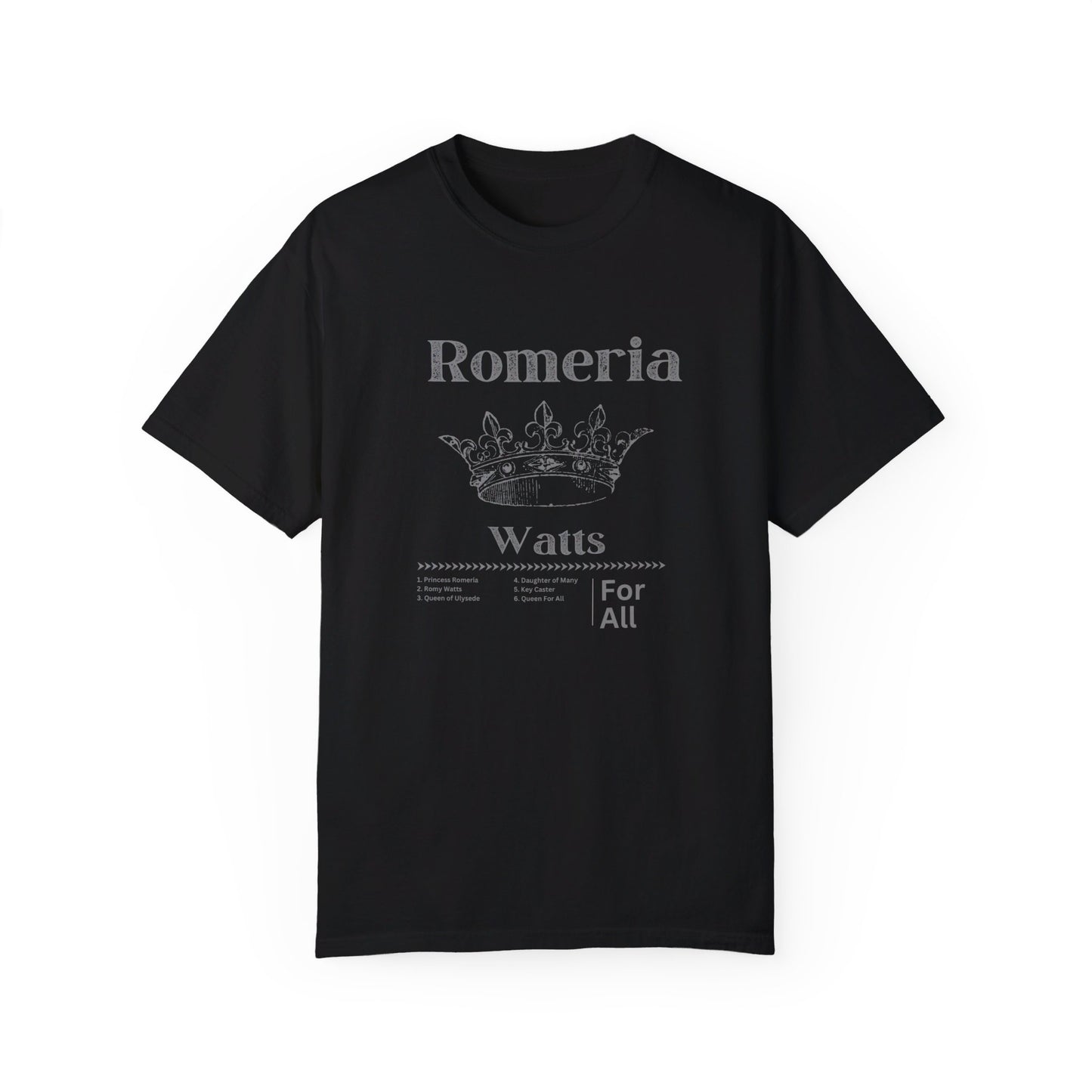 Romeria’s Many Names Comfort Colors T-Shirt, Fate and Flame